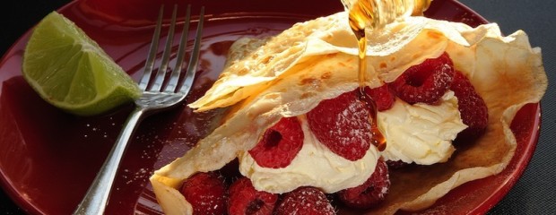 Raspberry and Ginger Crepes