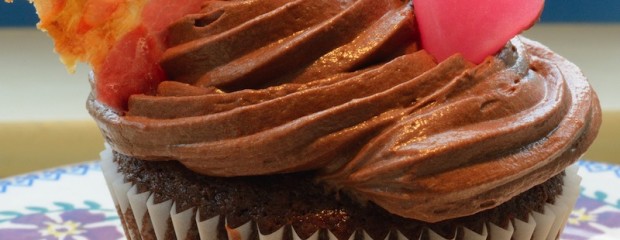 Chocolate Cupcakes & Chocolate Peanut Butter Icing & Bacon Wafers