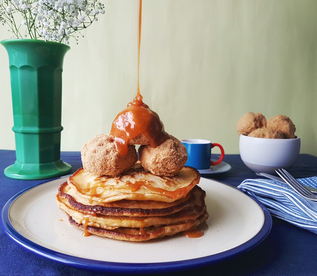 Pancakes with deep fried ice cream