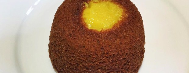 Chocolate fondant with passionfruit